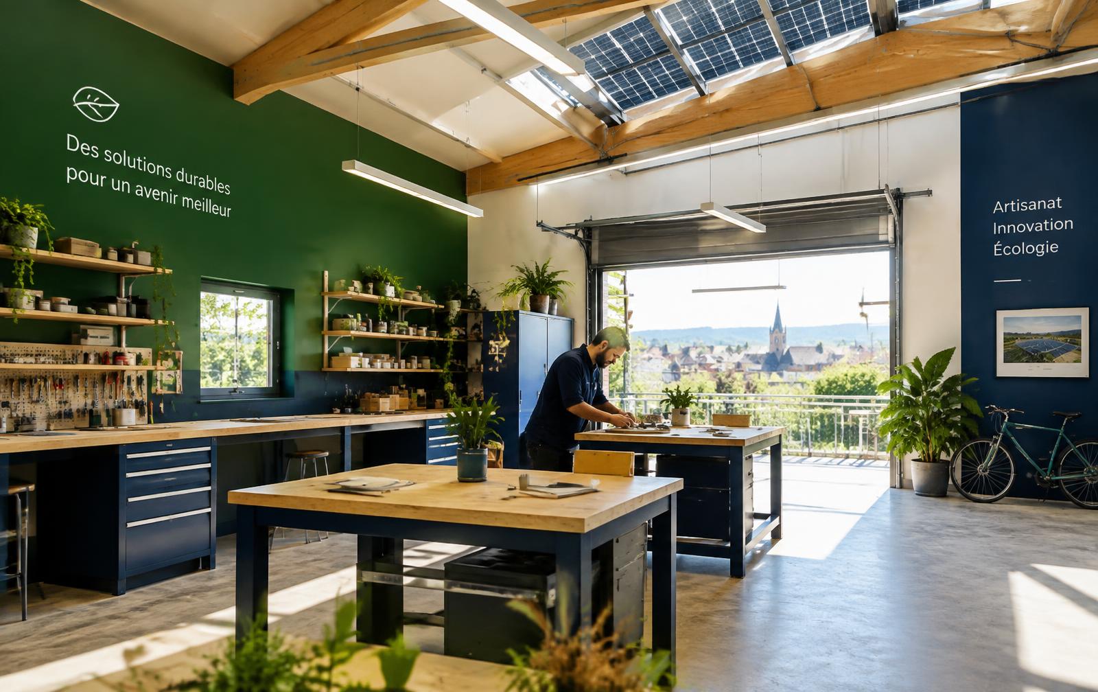 Local rénové équipé de panneaux solaires